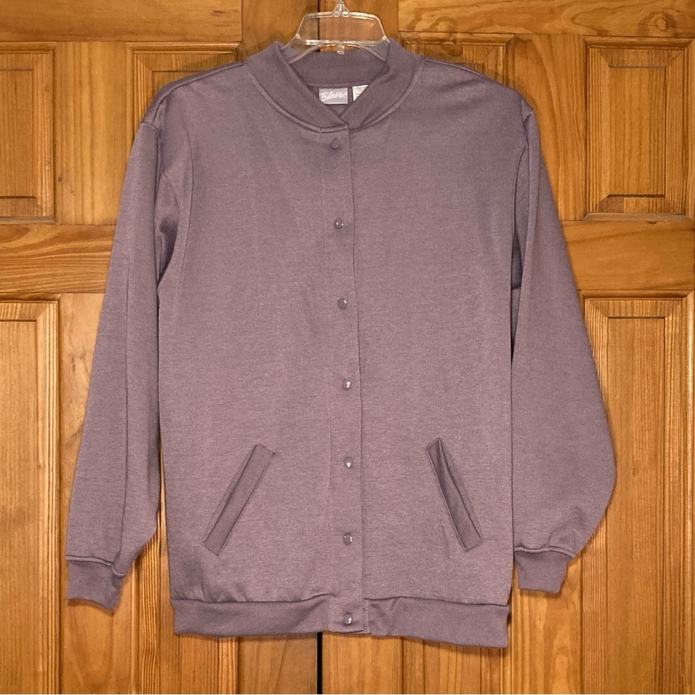 NWOT Blair Vintage 90s Cardigan Snap Front Fleece Purple Size L Large